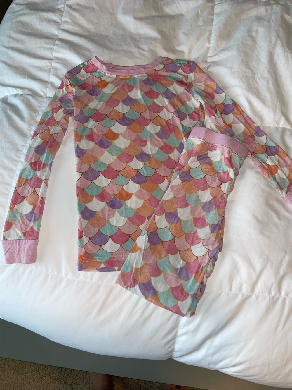 Little Sleepies Pink Pastel Scallop Print Pajama Set